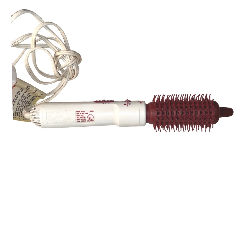 Vidal Sassoon Hot Air Brush Styler White‎ Burgundy VS432 250W Curl Release